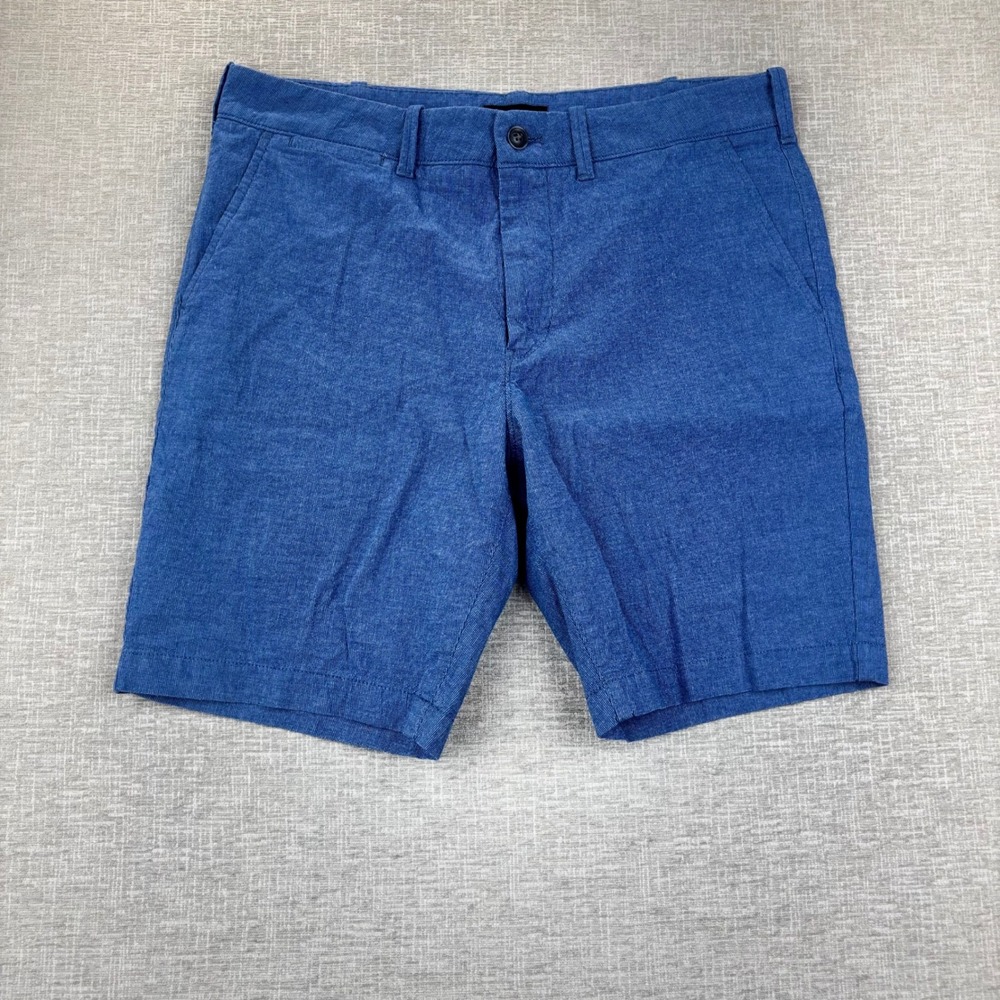 Express Mens Size 34 Slim Above The Knee Stretch Shorts Blue 9 Inch Inseam